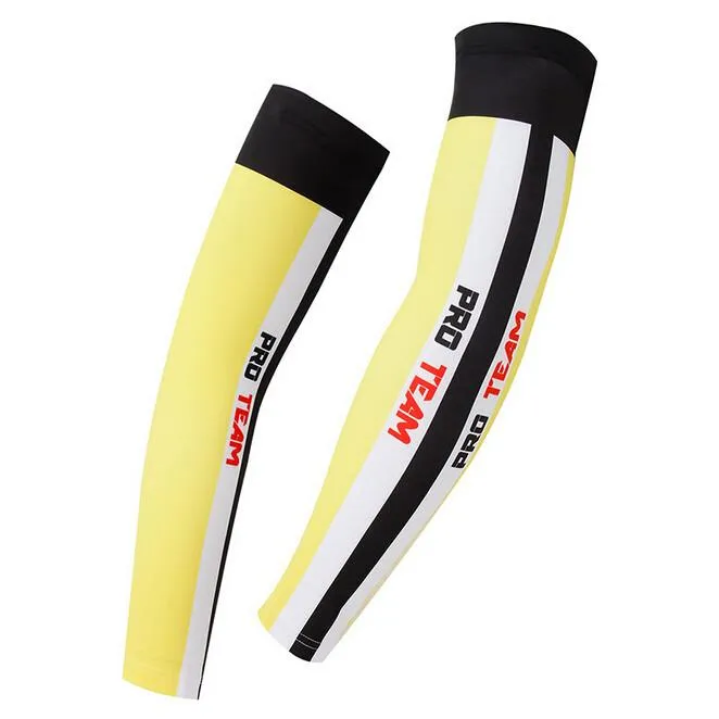 PRO TEAM Yellow Cycling Arm Warmers