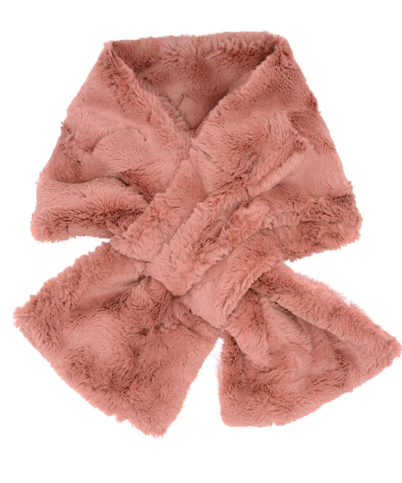 Pull-Thru Scarf - Cuddly Faux Fur in Solid Colors