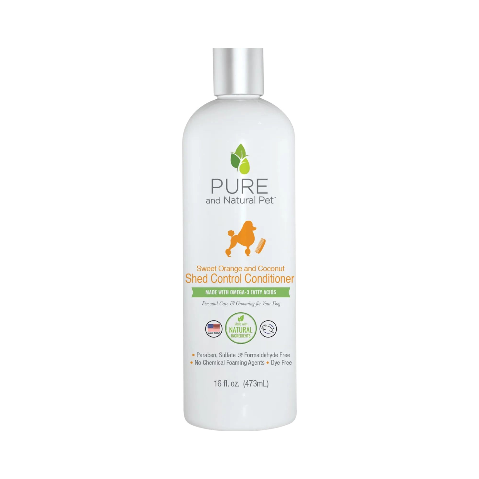 Pure and Natural Pet Shed Control 3 in 1 Shampoo & Conditioner 16 oz