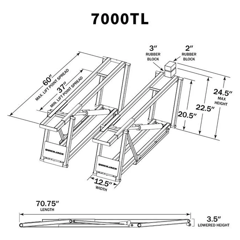 QuickJack 7000TL Portable Car Lift - Low Voltage