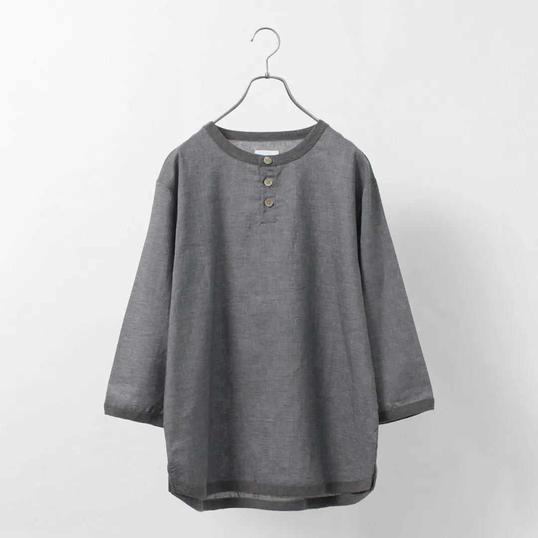 RE MADE IN TOKYO JAPAN / Linen Canvas Henry Neck T-Shirt