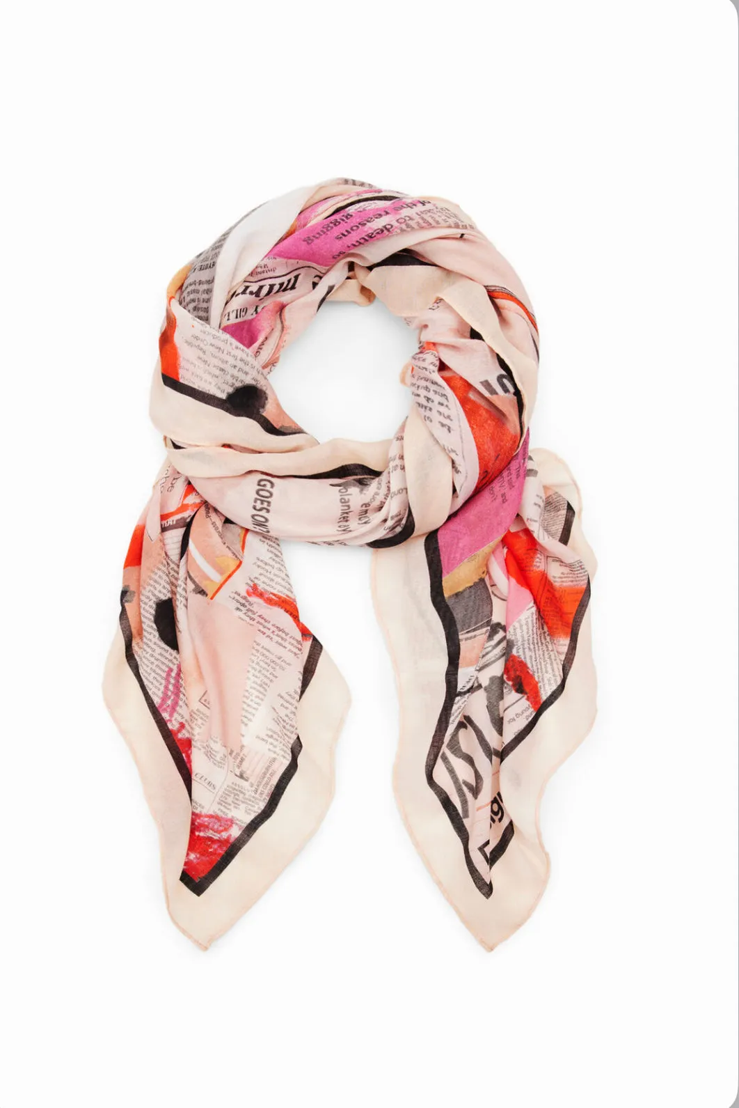 Rectangular newspaper foulard