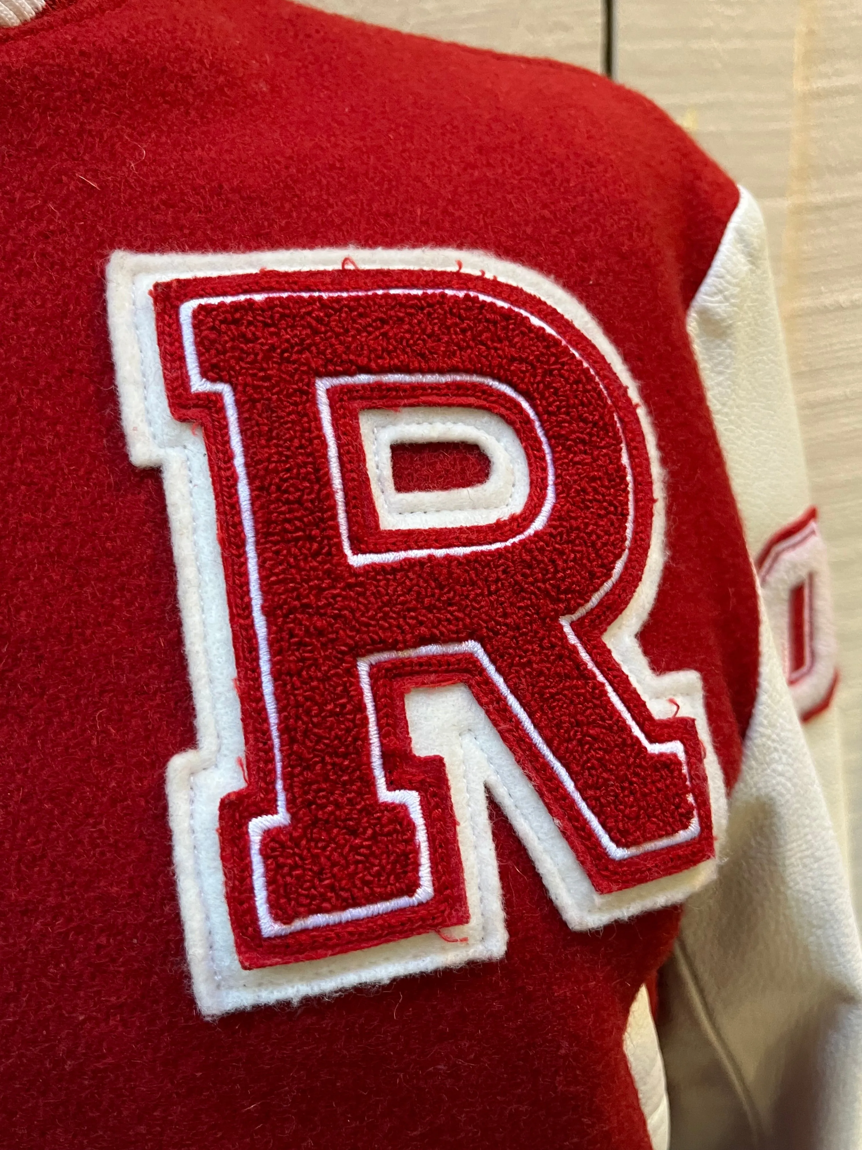 Roots Athletics Circa 2000 Red and White Varsity Jacket, Made in Canada, Size Youth Medium