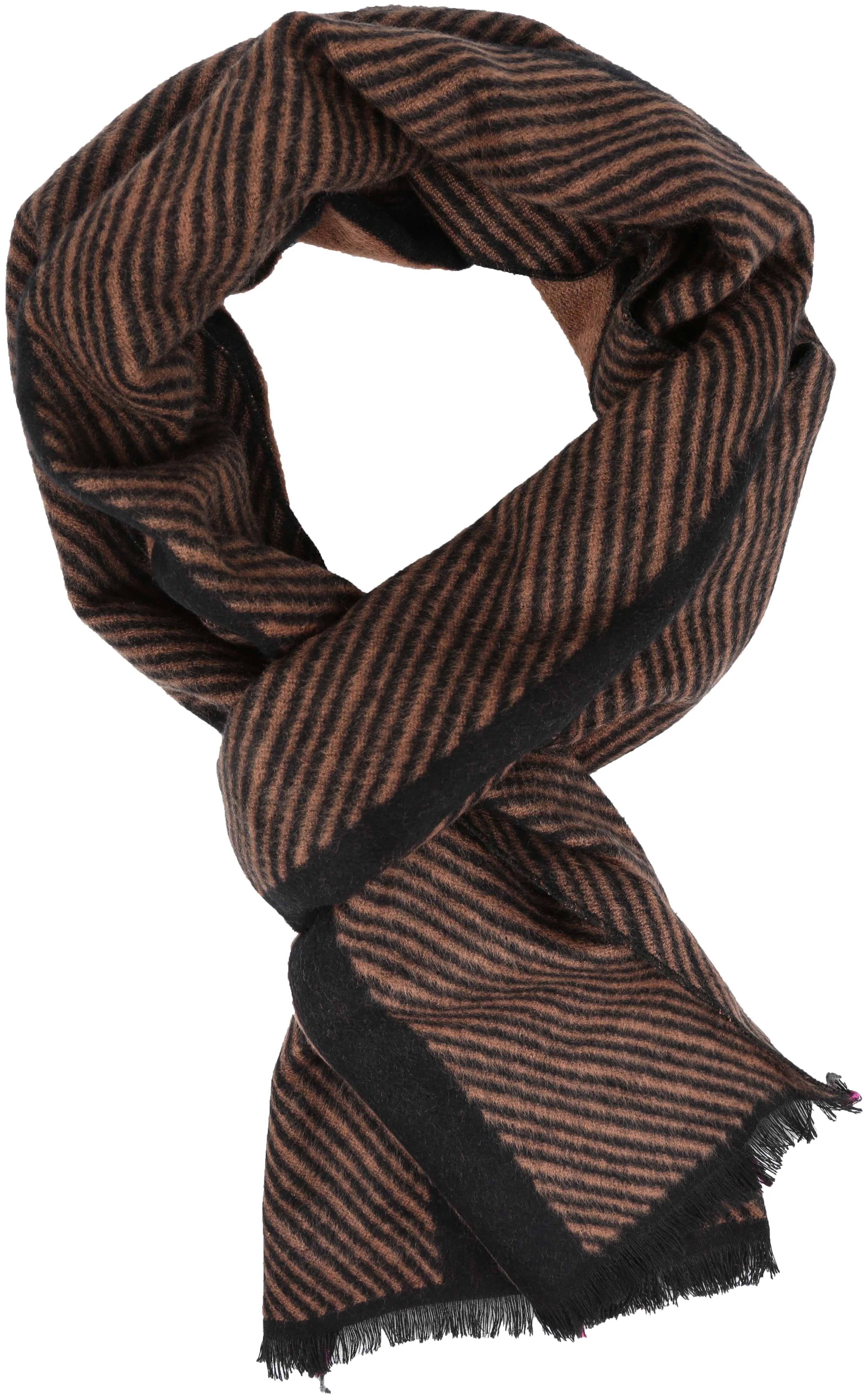 Sakkas Kopa Long Mid Weight Soft Fringe Patterned UniSex Cashmere Feel Scarf