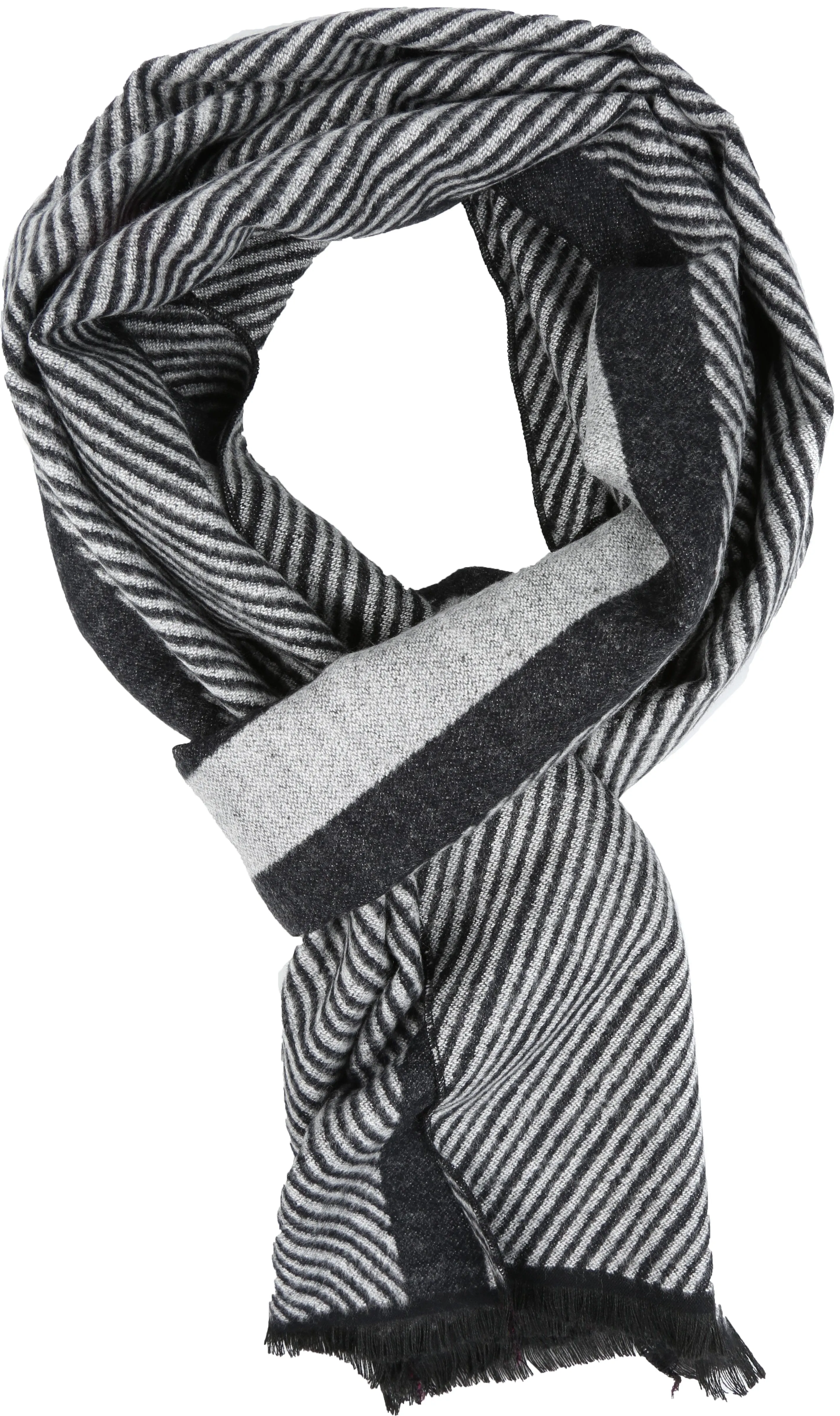 Sakkas Kopa Long Mid Weight Soft Fringe Patterned UniSex Cashmere Feel Scarf