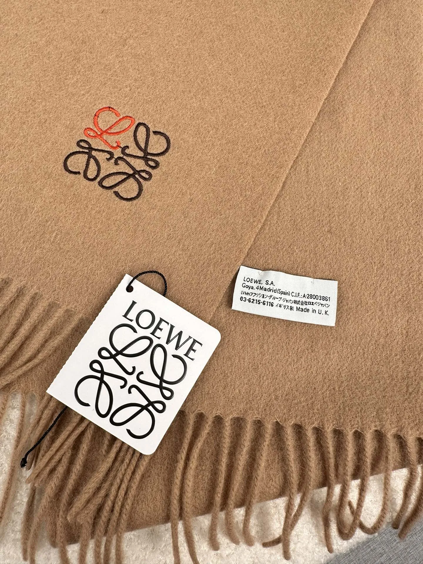 SCARF 180 CM IN CAMEL BEIGE CASHMERE 353156