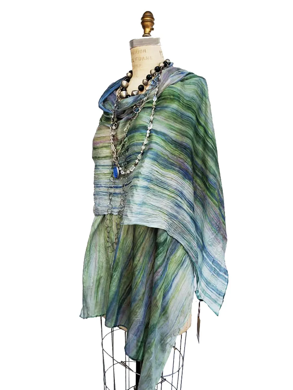 Shawl Hand Painted Silk Watercolor