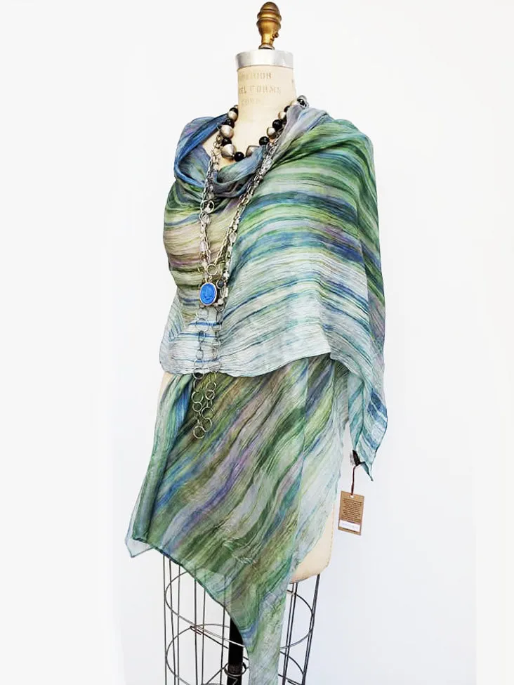 Shawl Hand Painted Silk Watercolor