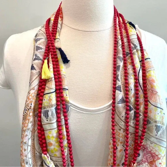 Silk Tassel Infinity Scarf