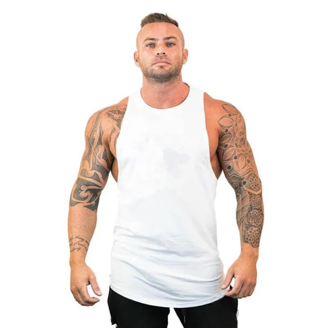 Skull Captain Gym Cotton Singlets Canotte Bodybuilding Stringer Tank Top Super man Fitness Shirt Muscle Guys Sleeveless Tanktop