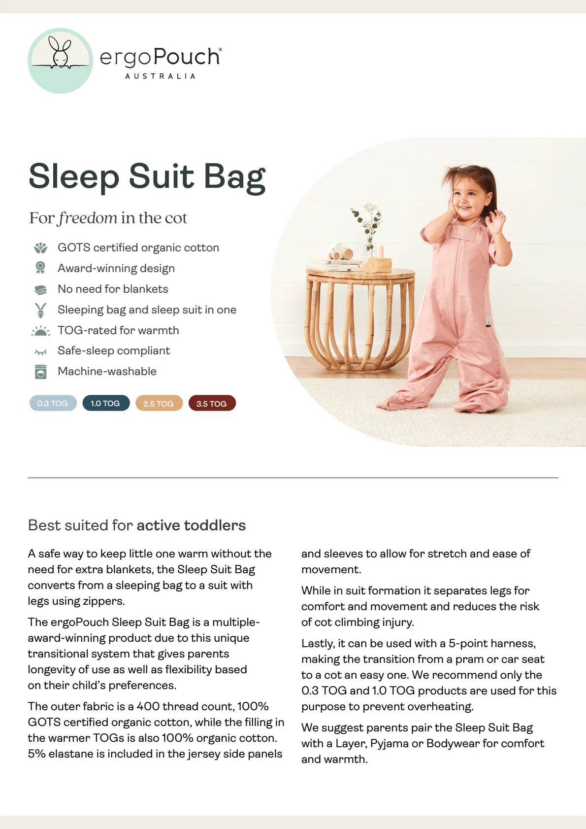 SLEEP SUIT BAG - 1.0 TOG