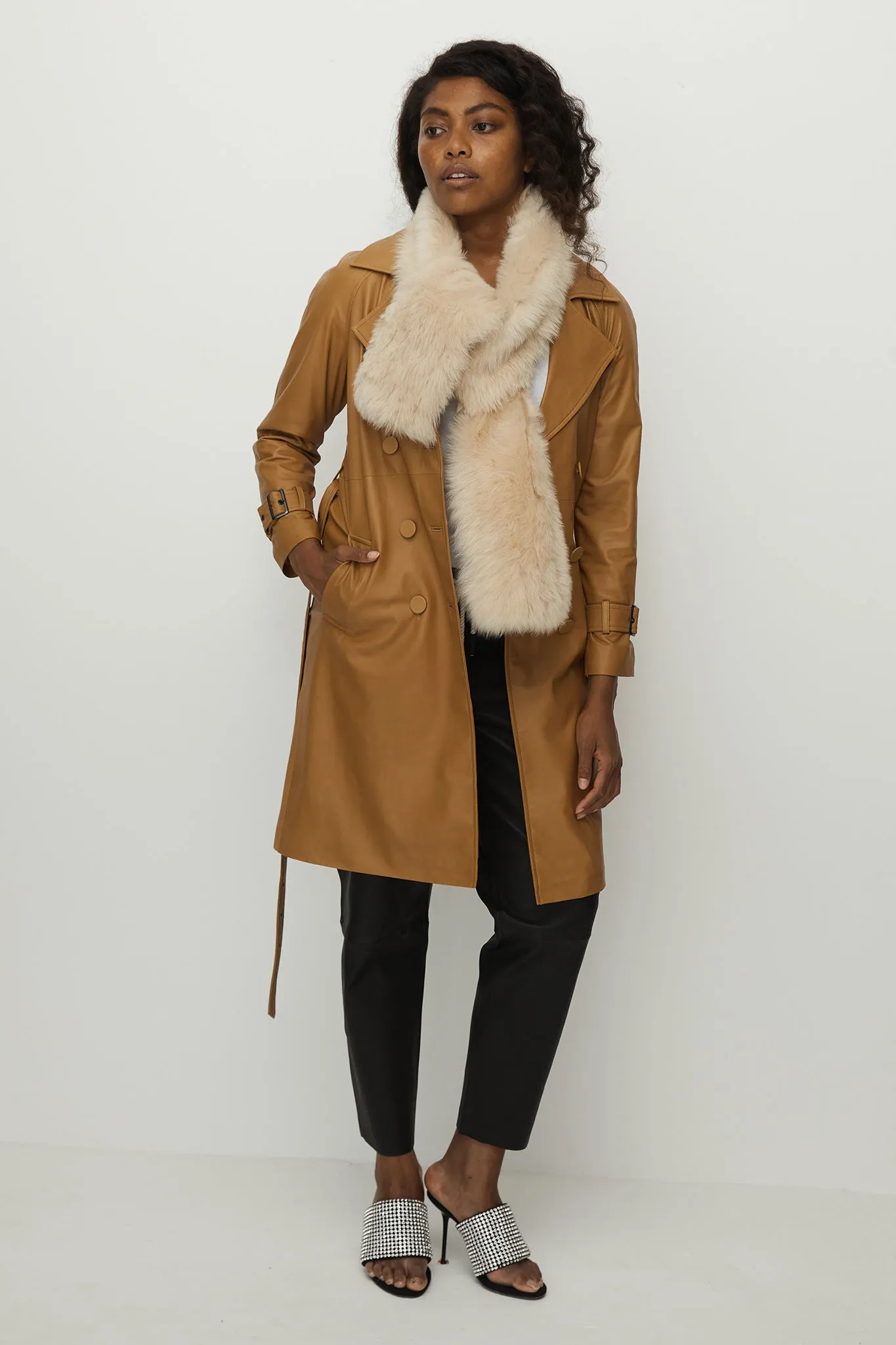 Soho Slouch Leather Trench Toasty Caramel Leather