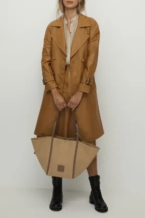 Soho Slouch Leather Trench Toasty Caramel Leather