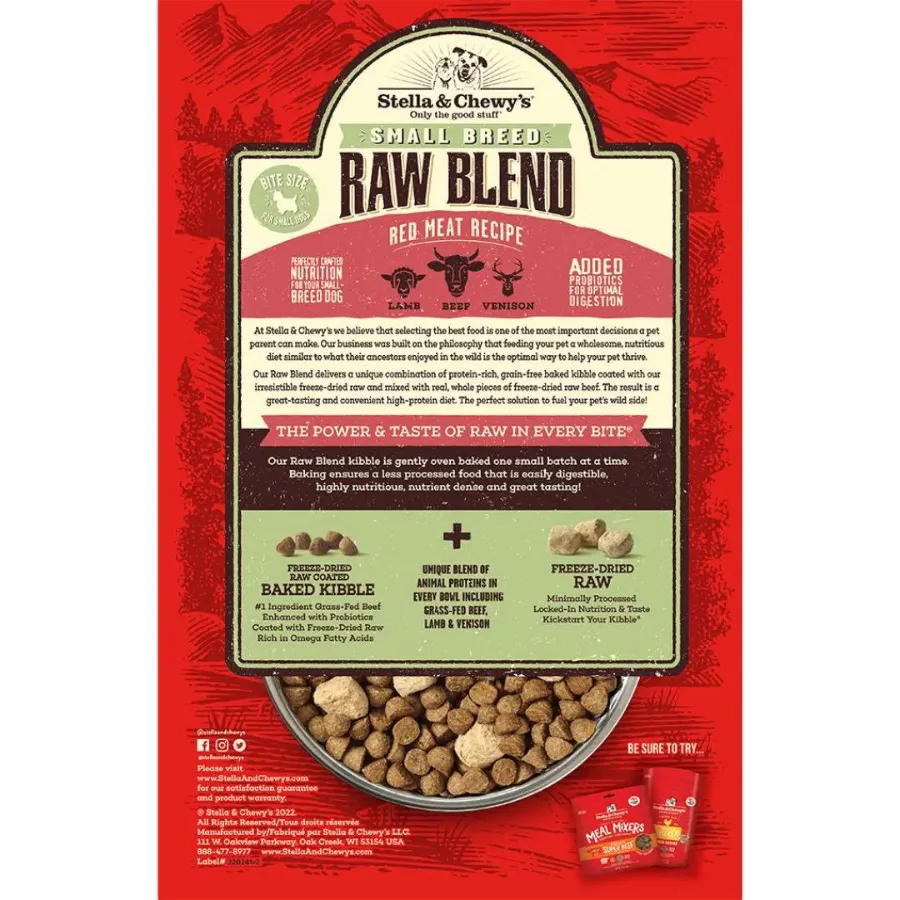 Stella & Chewy's Red Meat Recipe Raw Blend Small Breed Baked Kibble Dog Food