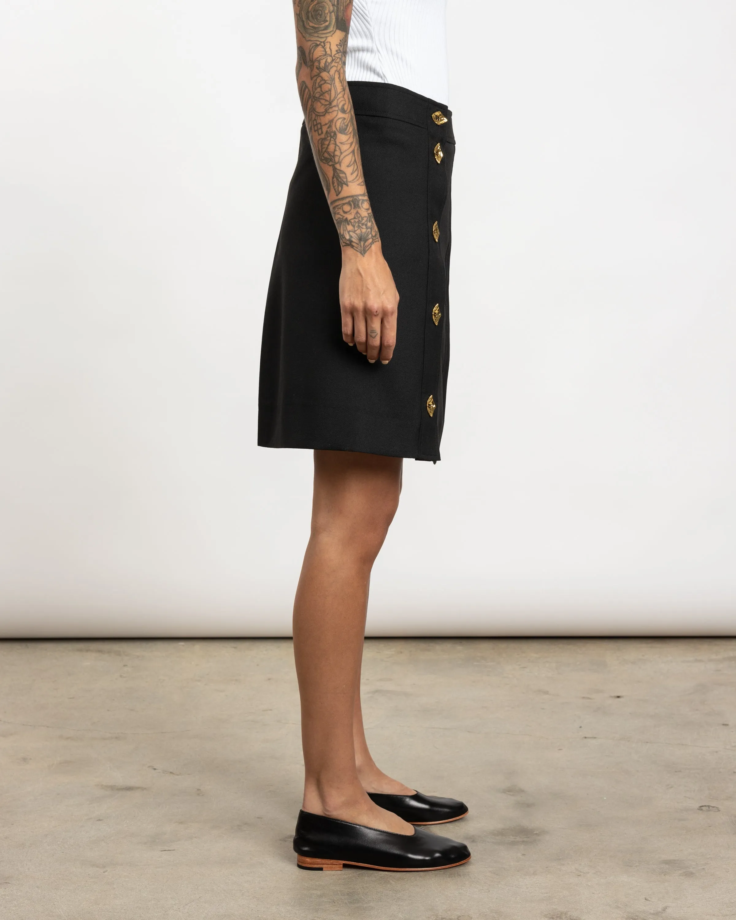 Summer Suiting Mini Skirt in Black