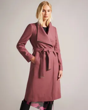 Ted Baker Rose Wool Wrap Midi Coat | Dusky Pink