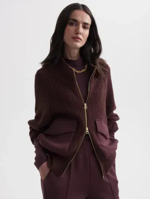 Tessa Knit Jacket in Deep Mahogany