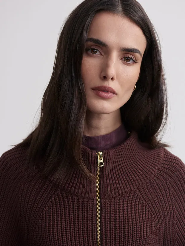 Tessa Knit Jacket in Deep Mahogany