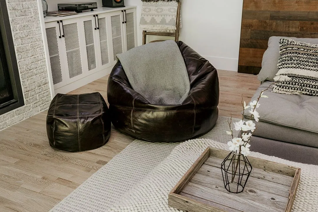 The Big Pear Leather Bean Bag Chair - Available in 5 Colours