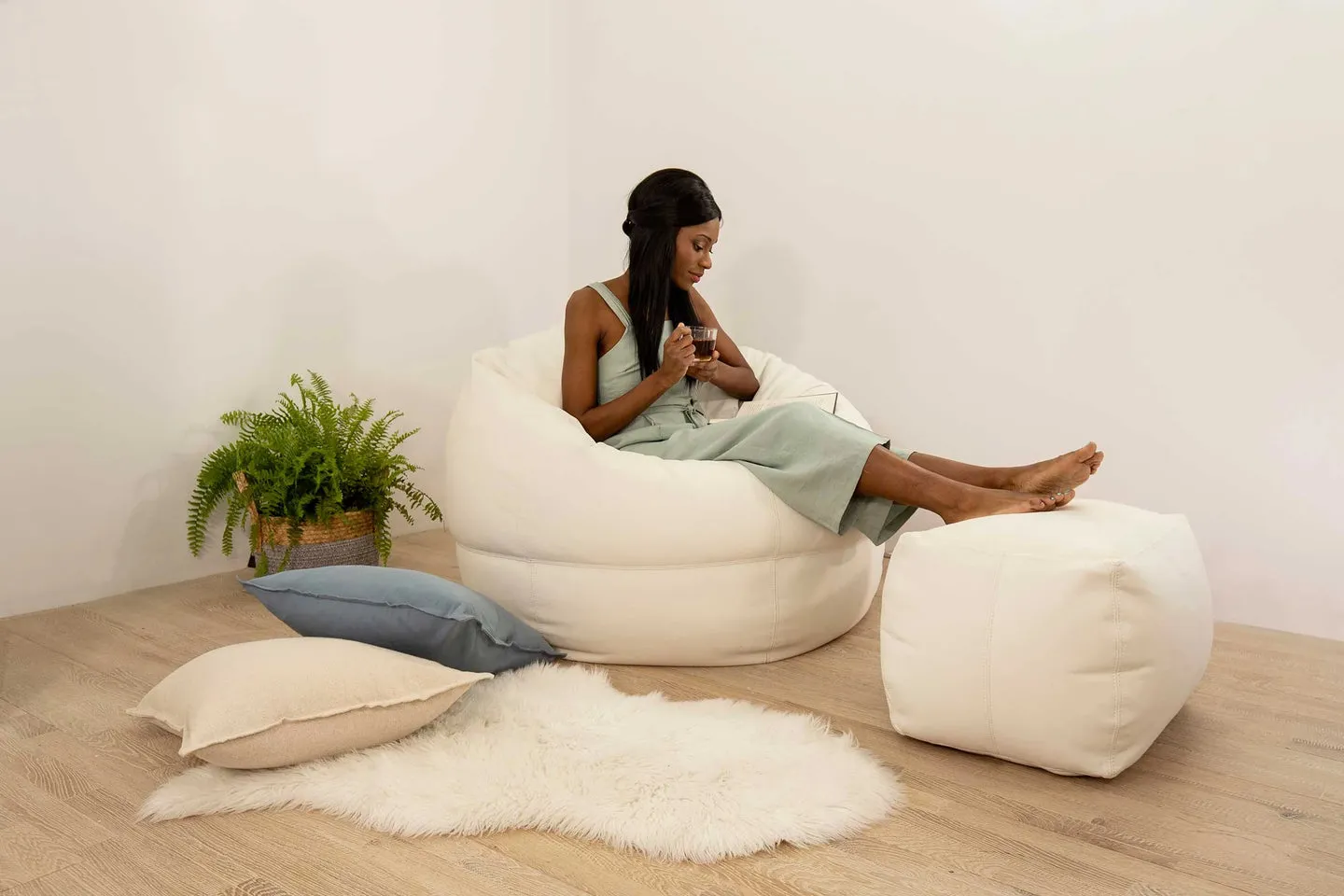 The Big Pear Leather Bean Bag Chair - Available in 5 Colours