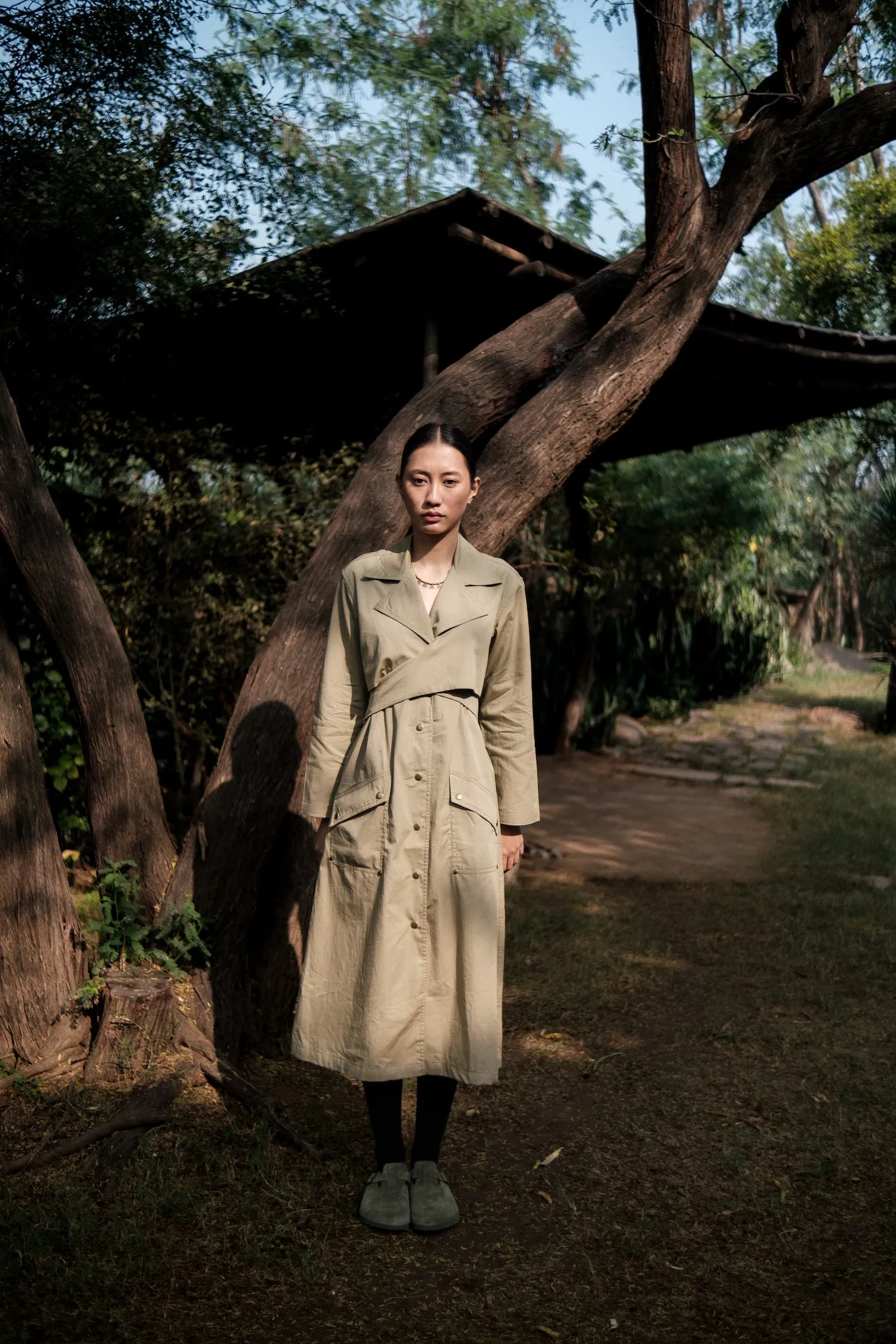 The Terra Tribe Khaki Copenhagen Trench Coat