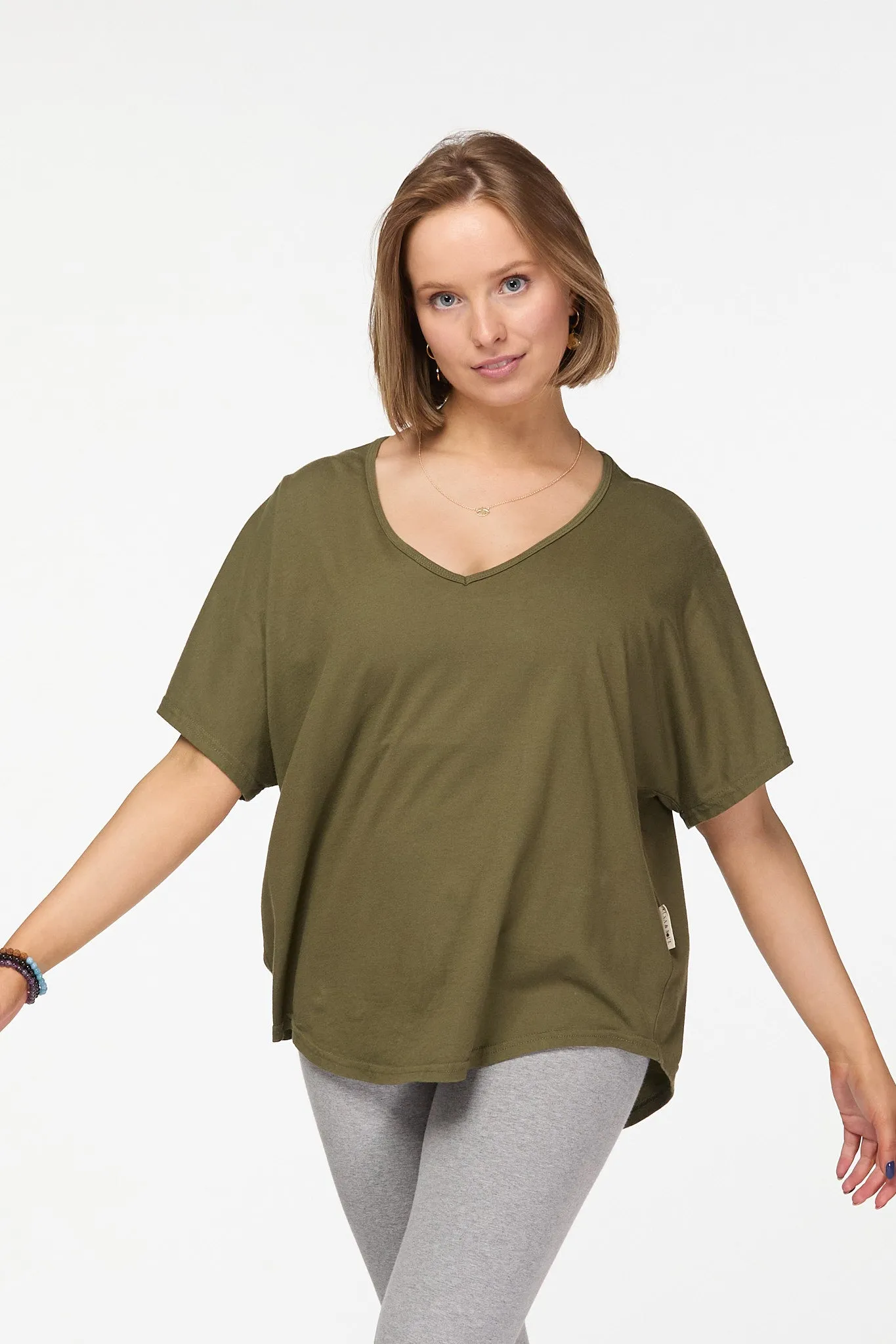 V-Neck T-Shirt | Khaki