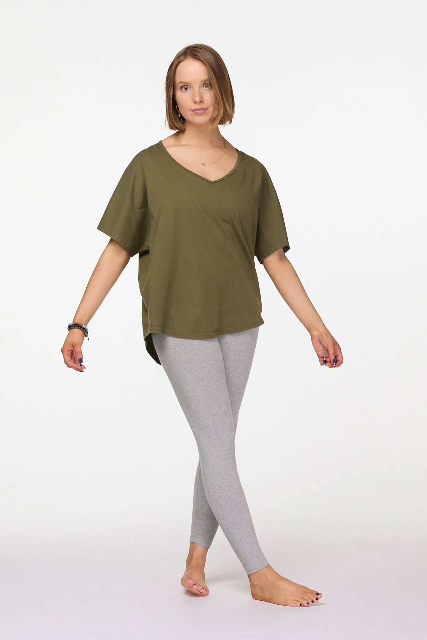 V-Neck T-Shirt | Khaki