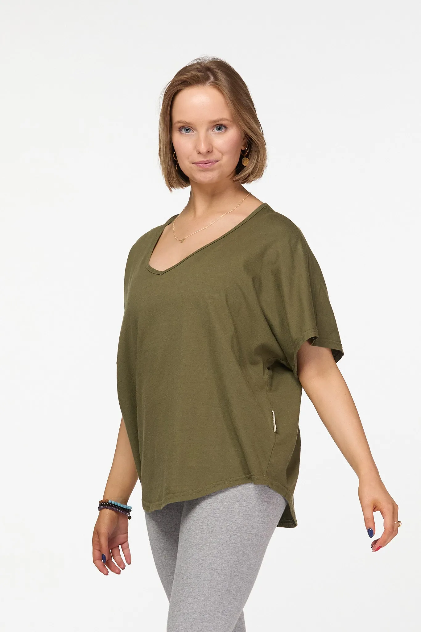 V-Neck T-Shirt | Khaki