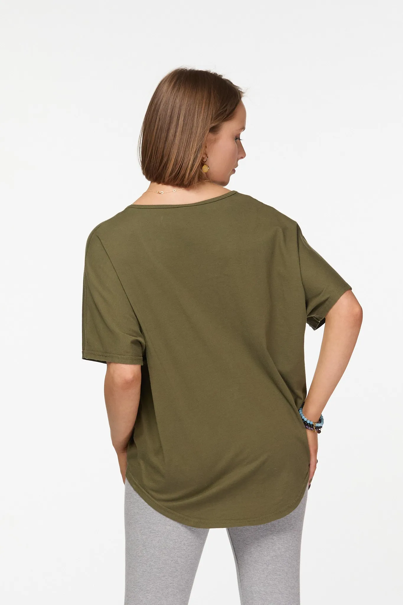 V-Neck T-Shirt | Khaki