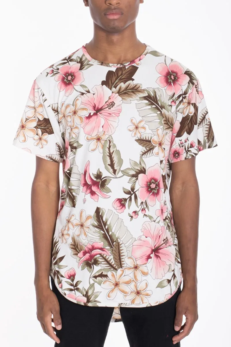 VACA FLORAL TEE- BEIGE