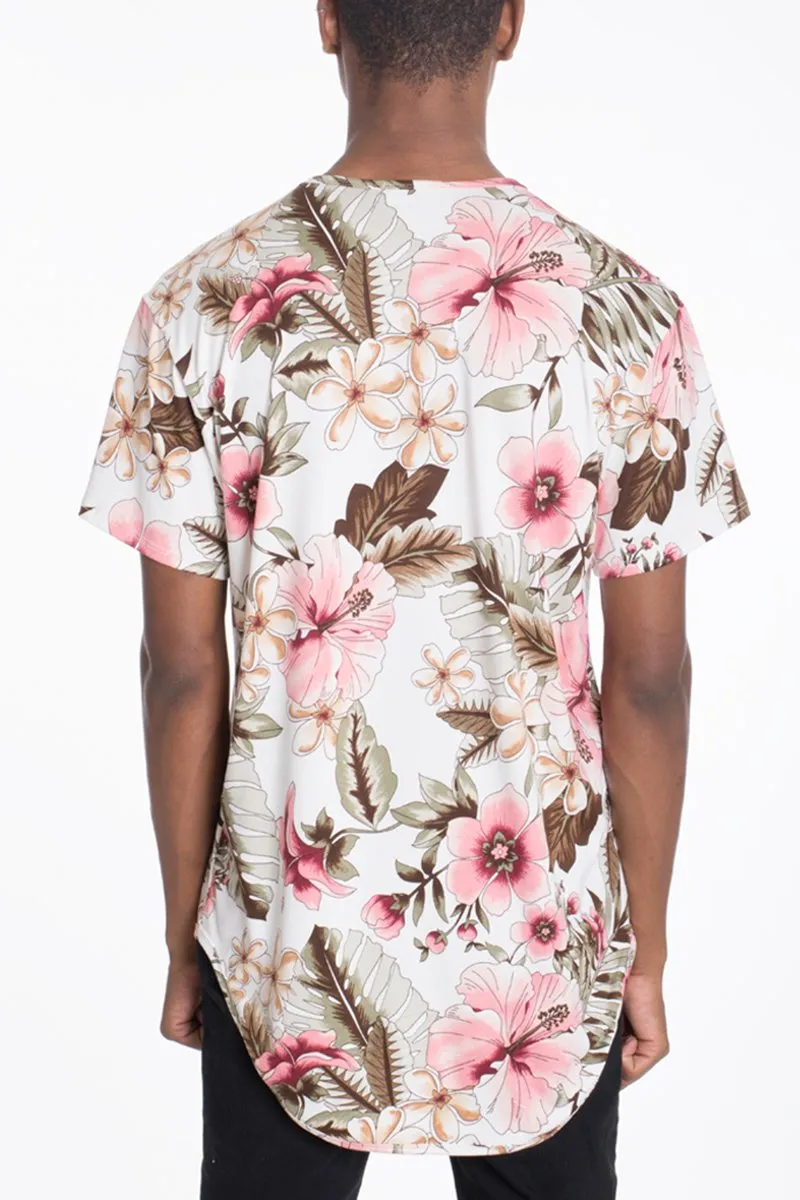 VACA FLORAL TEE- BEIGE