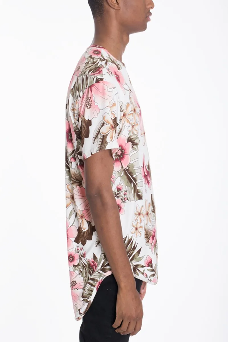 VACA FLORAL TEE- BEIGE