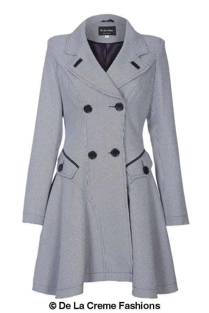 Vanessa Dogtooth Fit and Flare Mac Coat