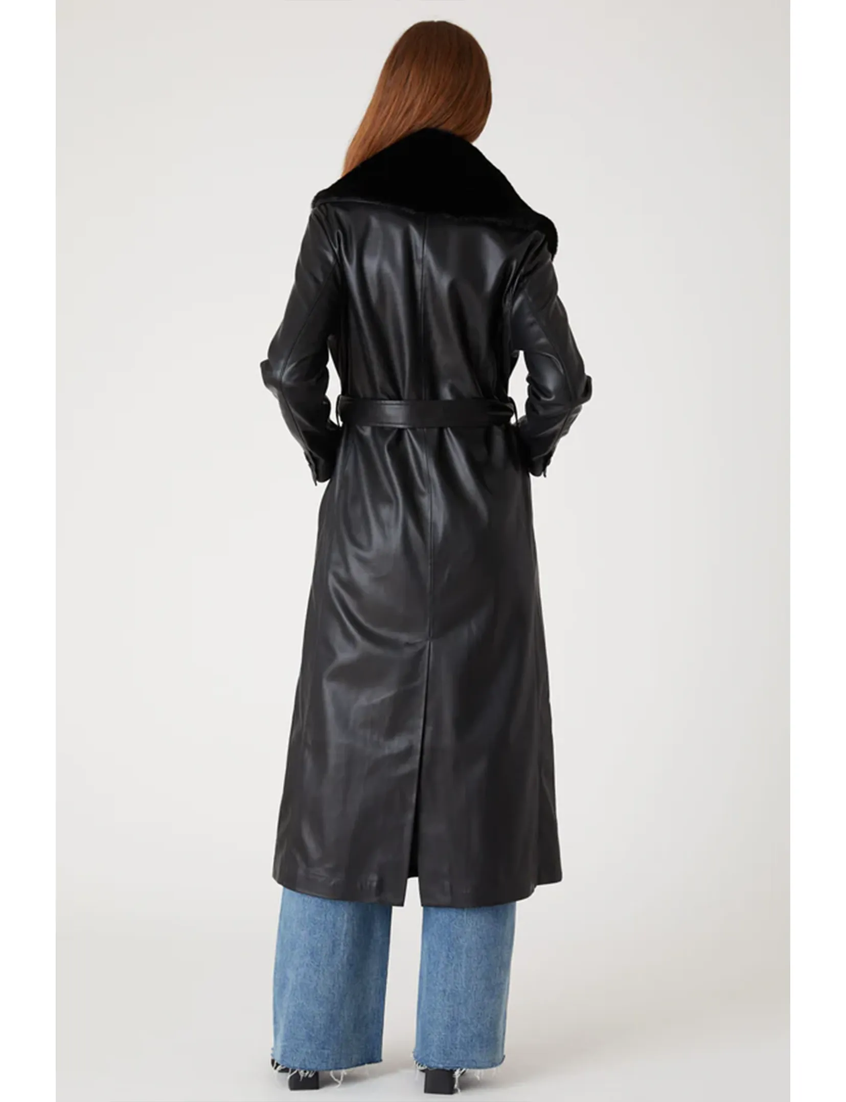 Vegan Leather Belted Trench, Late Night Feels