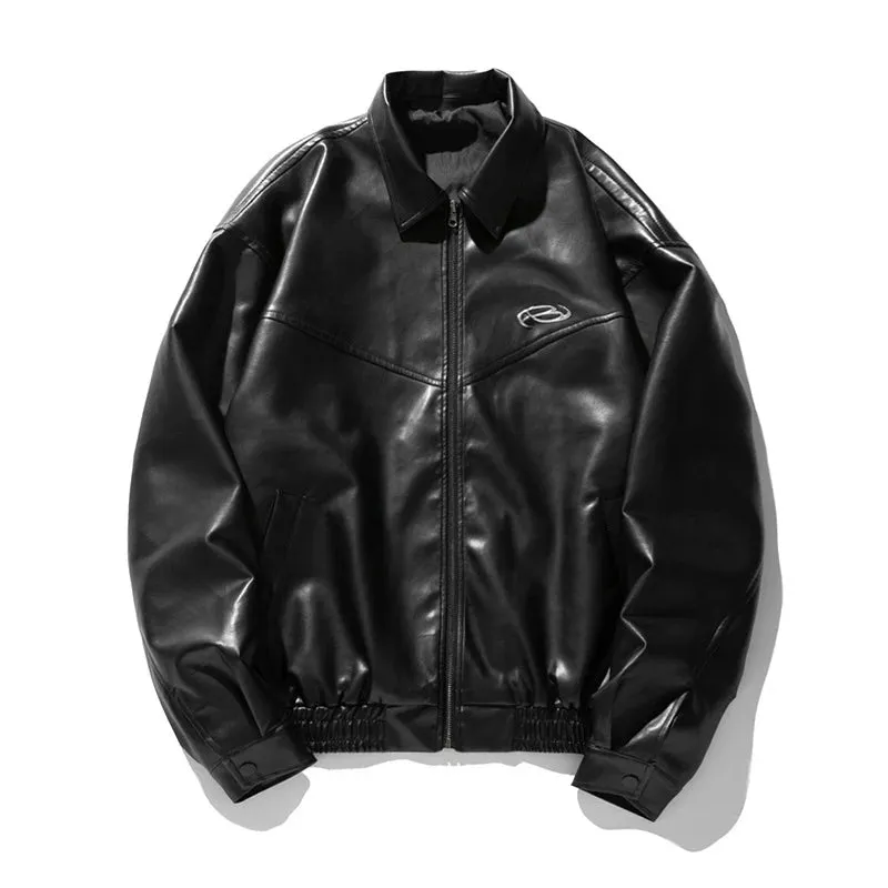 Wiaofellas  -  Brand Spring New Biker Jacket Men Turn Down Collar Vintage Couples Jacket American Fashion Party Punk Faux Leather