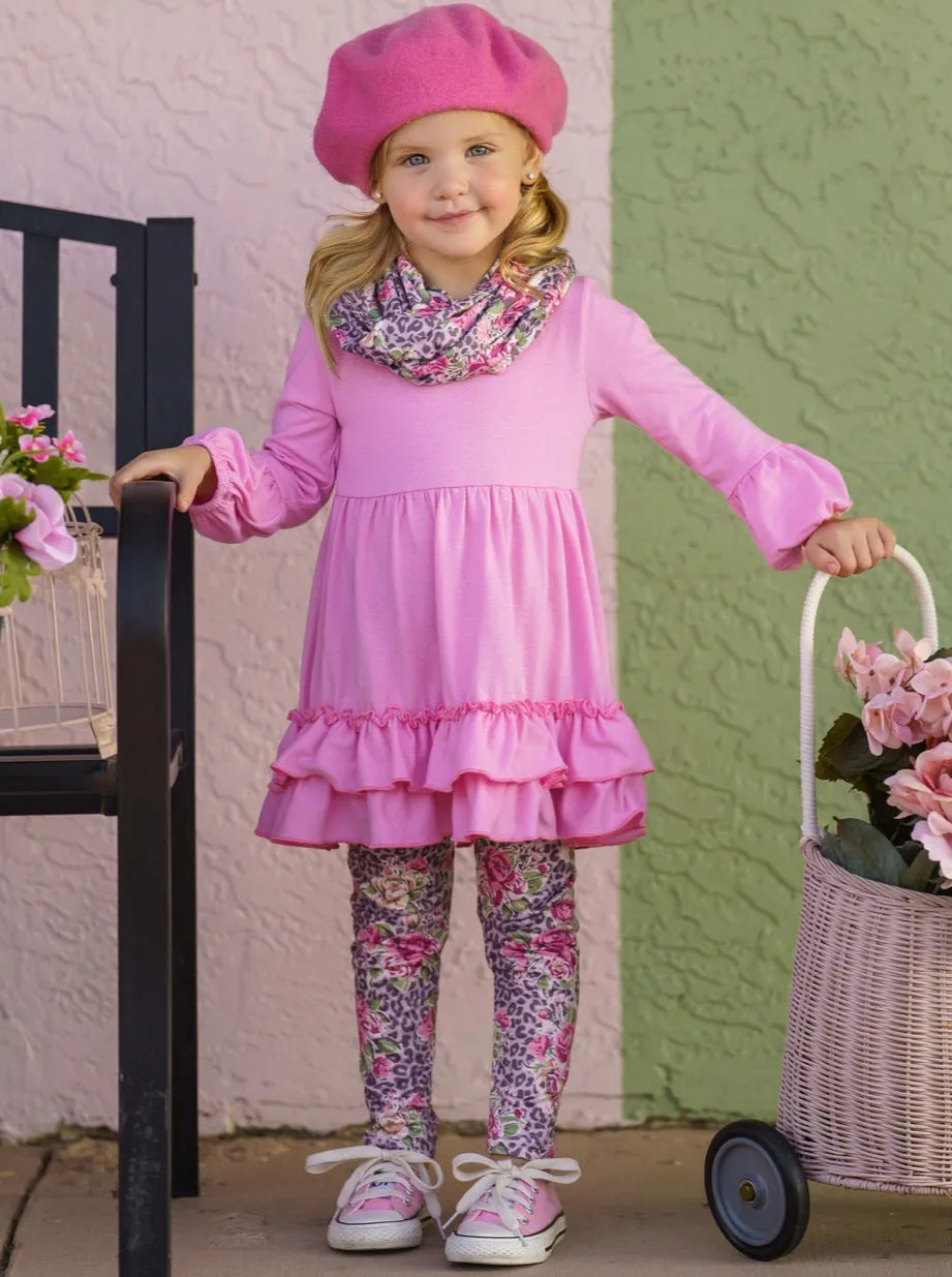 Wild Flowers Tunic, Scarf And Legging Set