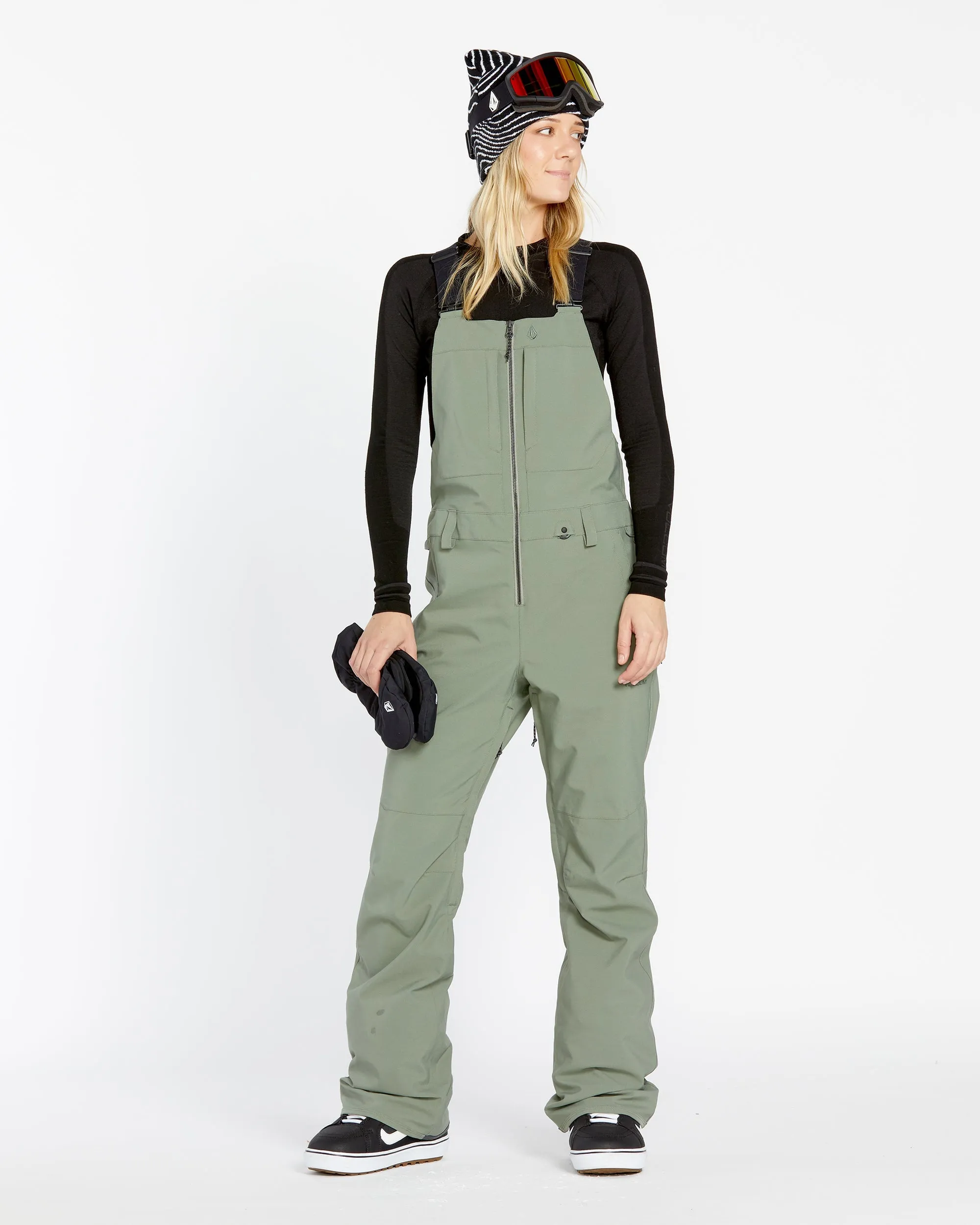 Womens Swift Bib Overalls - Lichen Green