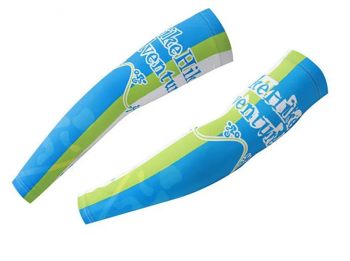 XINTOWN Blue Green Stripe Cycling Arm Warmers