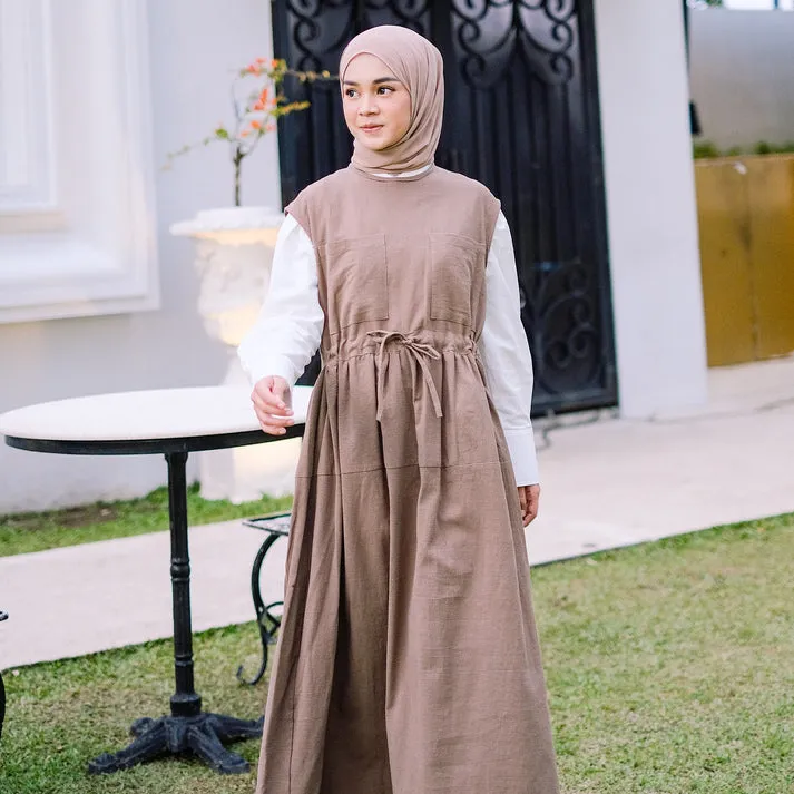 Zalina Dress Soft Brown (Overall Cotton Linen)